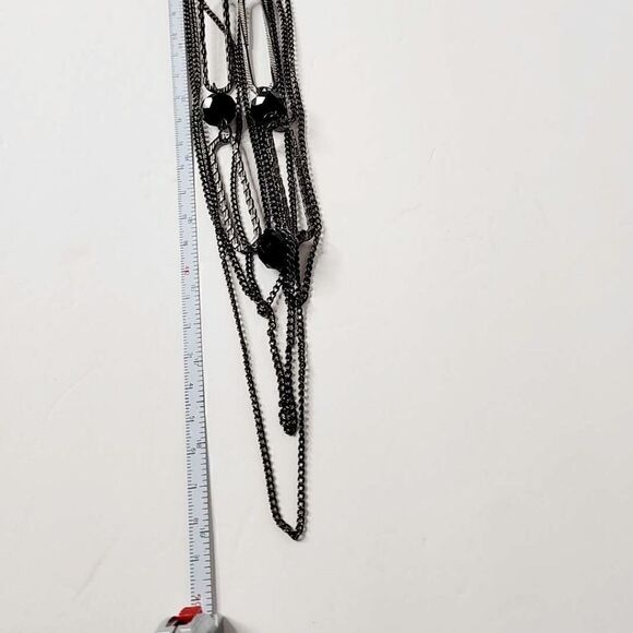5/$25 Vintage black chain beaded multi layer necklace - Picture 6 of 10